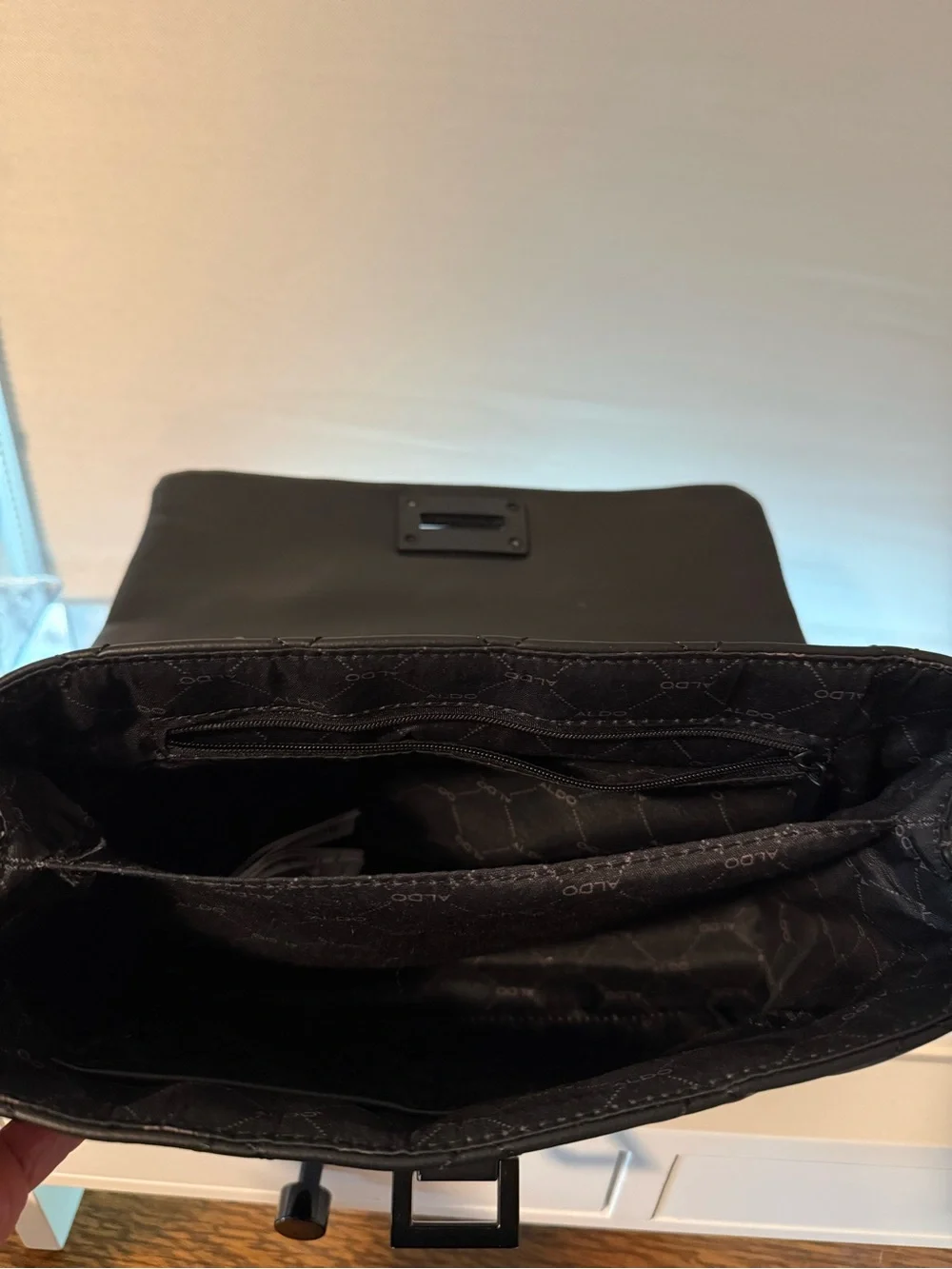 Aldo Black Quilted Shoulder Bag with Chain Strap